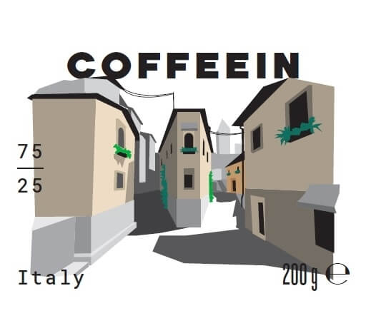 COFFEEIN Italy – kávékeverék (200g, 75% arabica, 25% robusta szemes kávé)