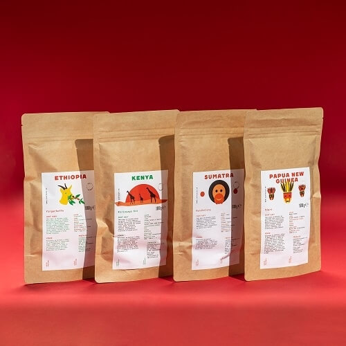 Four pack AFRÁZIA (4 x 100 g szemes kávé)